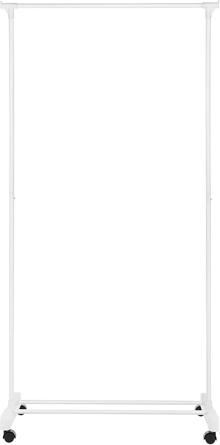 Whitmor Rolling Garment Rack White, STORAGE