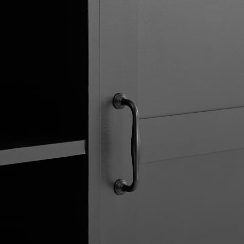 68" Tall Bathroom Storage Cabinet with One Door and Two Laundry Hampers for Home Display Organizer