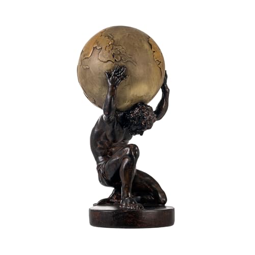 Atlas Holding Up World Statue and Sculpture