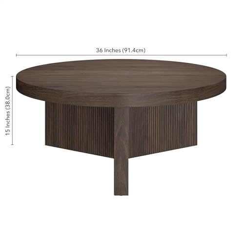 36" Scandinavian Fluted Coffee Table