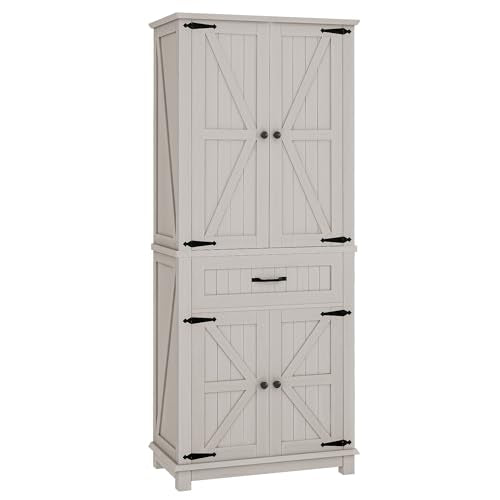 72" Kitchen Storage Cabinet with Drawer and Adjustable Shelves