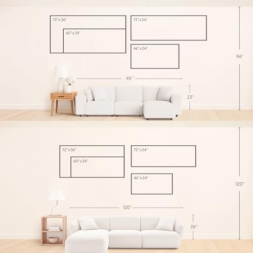 24"x46" Extra Large Framed Wall Art Dramatic Canyon Storm Cloudscape Illustration for Home Living Room Bedroom Decor
