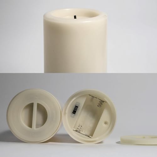 Outdoor Battery Operated Flameless Candles with Remote Timer D3”xH5” 2 PCS (2 Count)