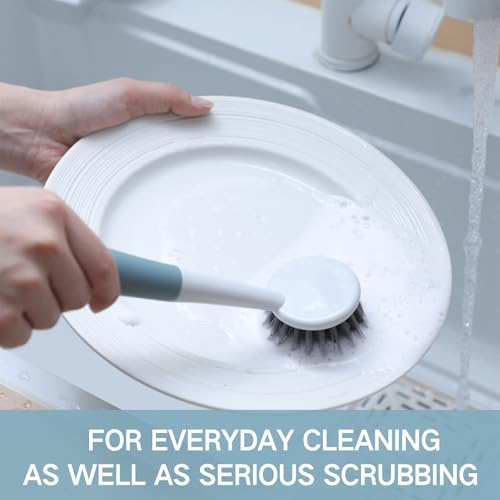 12 Pack Long Handle Dish Scrub Brush Stiff Bristles (12 Count)