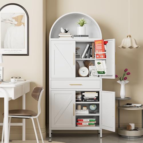 73" H Metal Arched Pantry Cabinet