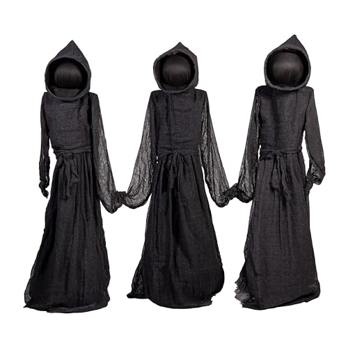 Evergreen Set of 3 LED Black Halloween Grim Reaper Stakes (Reaper, Set of 3)