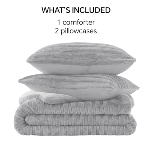 Faux Fur Queen Comforter Set