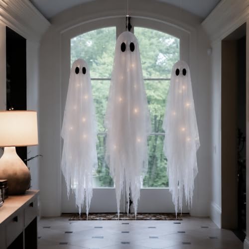 3 Packs Halloween Decorations Outdoor (3 Pack Hanging Ghost)