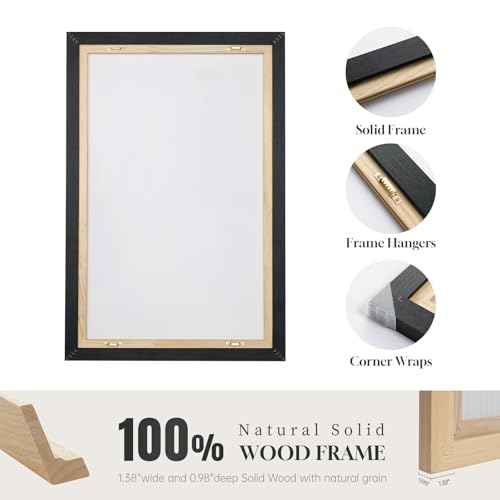 Framed Modern Black White Beige Abstract Wall Art