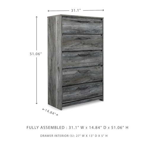 Baystorm Rustic 5 Drawer Chest of Drawers
