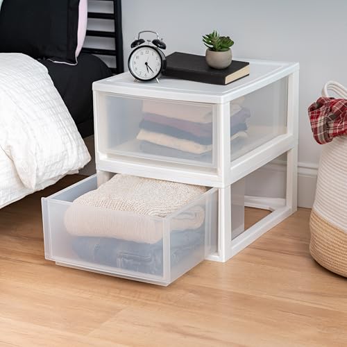 2 Pack 30 Qt. Stacking Drawer Organizer with Sliding Drawer (2 Count)