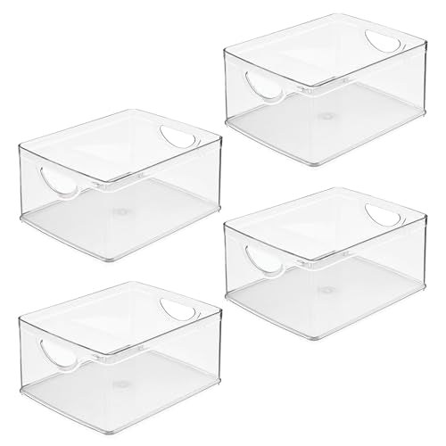 Plastic Stackable Kitchen Cabinet Storage Bin (4 Count)