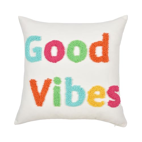 Boho Throw Pillow Covers 18*18 Spring Decorative Tufted Letters