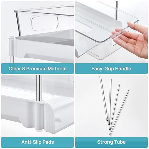 4 Pack Pull Out Bathroom Under Sink Organizer (4 Count)