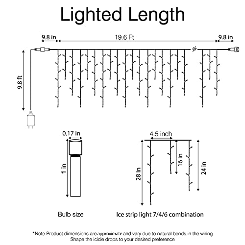 Icicle Lights Outdoor (19.6 Foot)