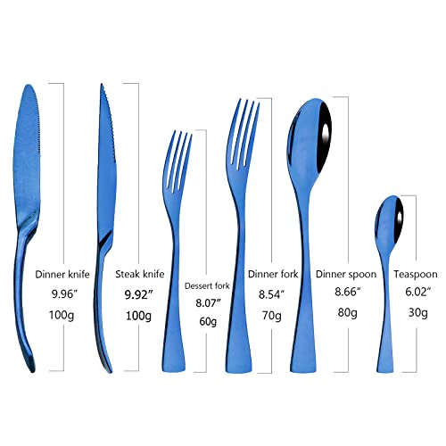 24 Piece Blue Flatware (13.24 Count)