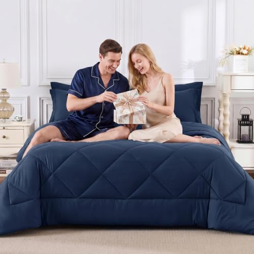 Oversized King Size Comforter Set Navy