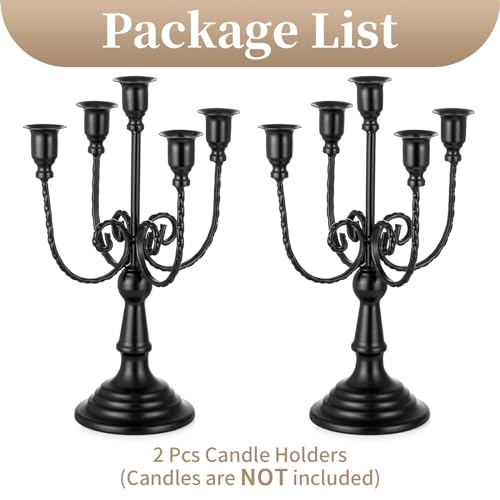 Black Candelabra Candle Holder for Halloween (2 Count)