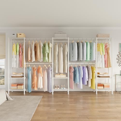H11 Heavy Duty Clothes Rack White Clothing Rack for Hanging Clothes