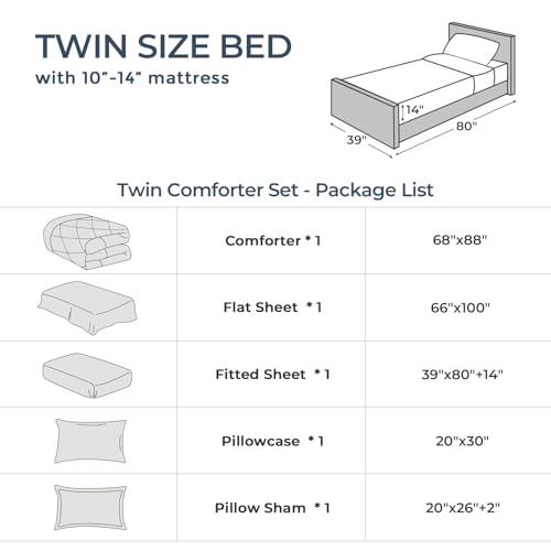 5 Piece Twin Comforter Set