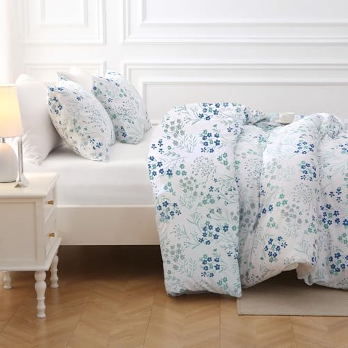 Blue Flower Full Comforter Set