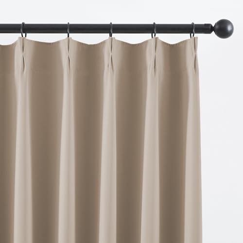 Extra Wide Pinch Pleat Blackout Curtains Drapes 90 Inches Long (2 Count)