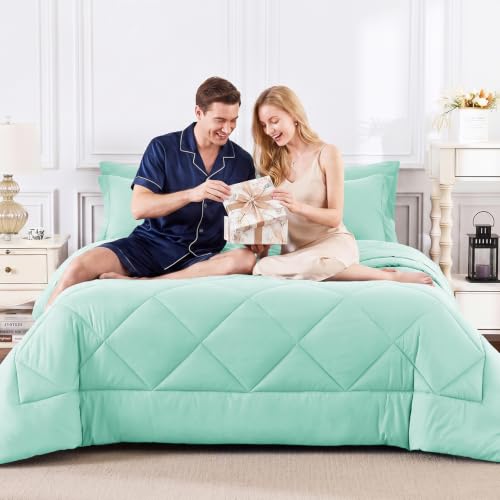 King Size Comforter Set Mint Green