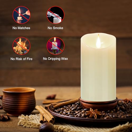 Flameless Battery Operated LED Candles 3D Wick Remote Control 24 (2 Count)