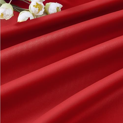 Red Pinch Pleat Curtains 90 Inches Long for Bedroom (2 Count)
