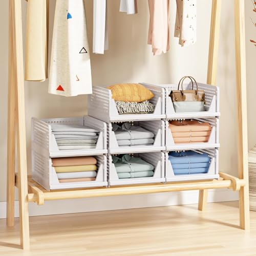 8 Pack Stackable Closet Storage Basket (25 Count)