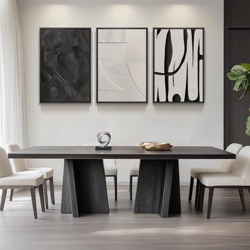 Framed Black and White Abstract Wall Art for Living Room (3 Count)