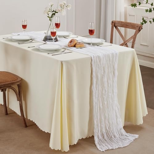 White Cheesecloth Table Runner 35×120Inch Fall Boho Wedding Home Decor