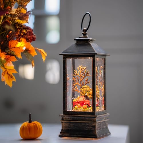10'' Fall Snow Globe Lantern