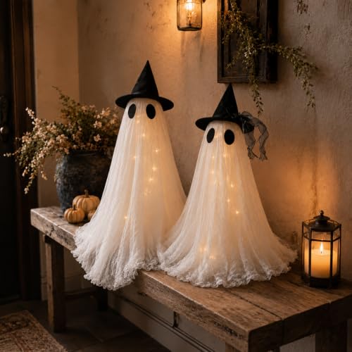 2 Pack Cute Glowing Ghost Decor (2PK-TABLETOP-GHOST)