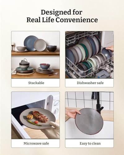 Venus Stoneware Dinnerware Sets with Pasta Bowls (16 Count)