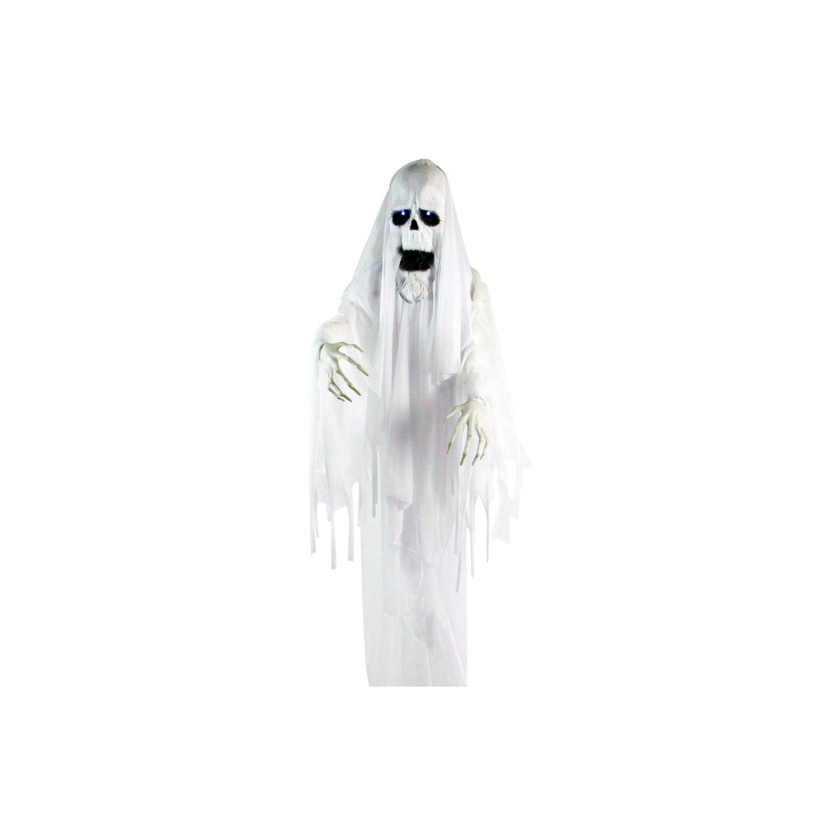 6.0-Ft. Life-Size Talking Ghost Halloween Animatronic (72" Standing Ghost)
