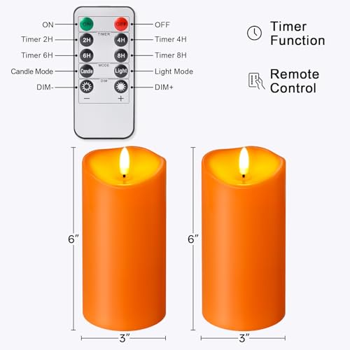 Outdoor Flameless Candles with Remote Timer (2 Count)