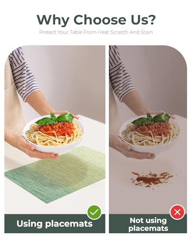 Gradient Green Woven Placemats Set of 8 (3 Count)