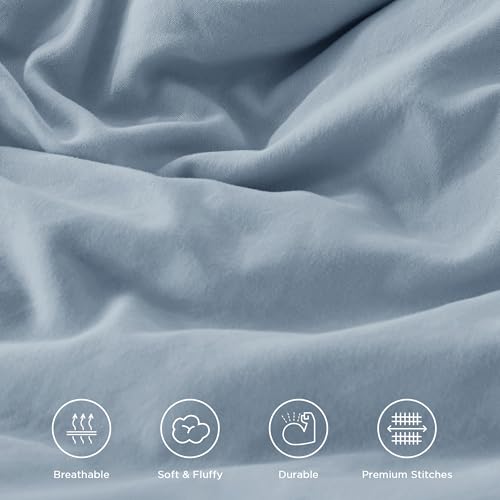 Grayish Blue Super King Plus Ruffle Comforter Set