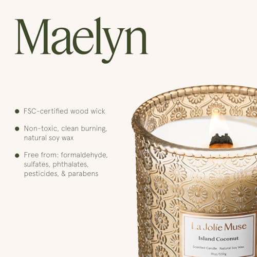 Island Coconut Vanilla Scented Candles for Home (19.4 Ounce)