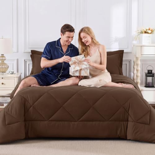 King Size Comforter Set Brown