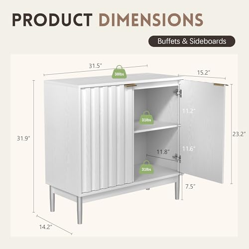 Fluted Buffet Cabinet with Storage