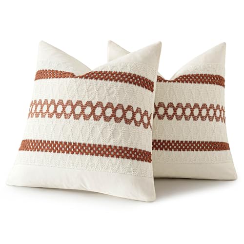 Set of 2 Fall Rust Decorative Pillow Covers 20x20 (2 Count)