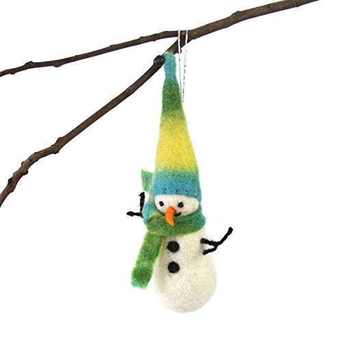 GLG60035-01 - Wool Felt Snowman Ornament - Handcrafted Christmas or Winter Decor