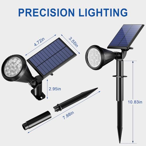 Solar Lights Outdoor Waterproof Flag Spotlights 2 Pack (2 Count)
