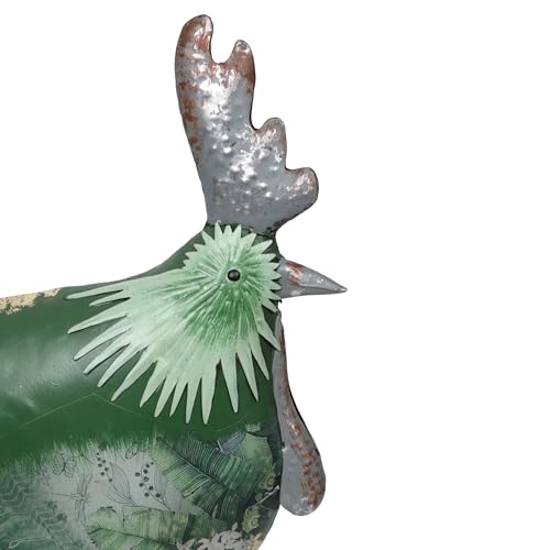 23" Tall Outdoor Metal Cottage Farm Rooster Yard Statue
