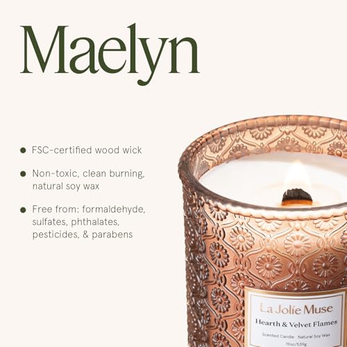 Hearth & Velvet Flames Scented Candle for Home (19 Ounce)