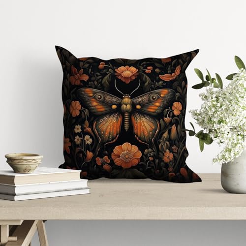 William Morris Abstract Vintage Floral Velvet Butterfly Design Throw Pillow Covers Home Decor
