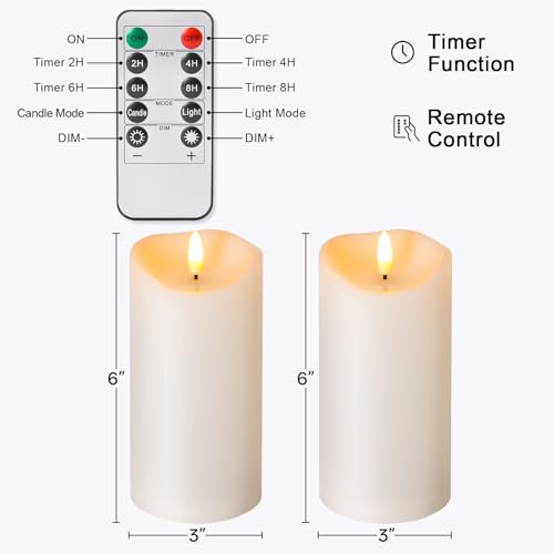 Outdoor Flameless Candles with Remote Timer (2 Count)