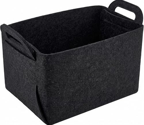 Storage Basket Felt Storage Bin Collapsible& Convenient Box Organizer with Carry Handles for Office Bedroom Closet Babies Nursery Toys Laundry